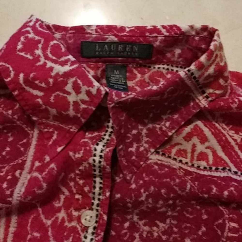 " LAUREN Ralph Lauren " AbstractPattern Blouse med - Picture 3 of 8